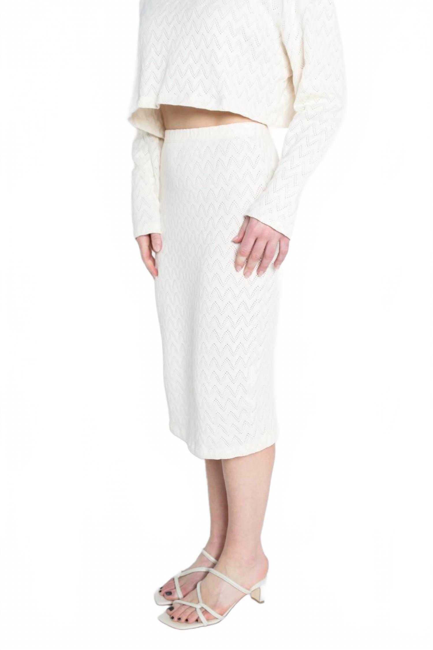 New Cossac Crochet Midi Skirt In Ecru — image 2 of 3